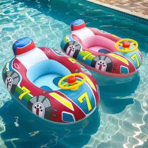Boia de Bebé "Carrinho Feliz" com Assento e Pegas – Insuflável de Piscina e Praia