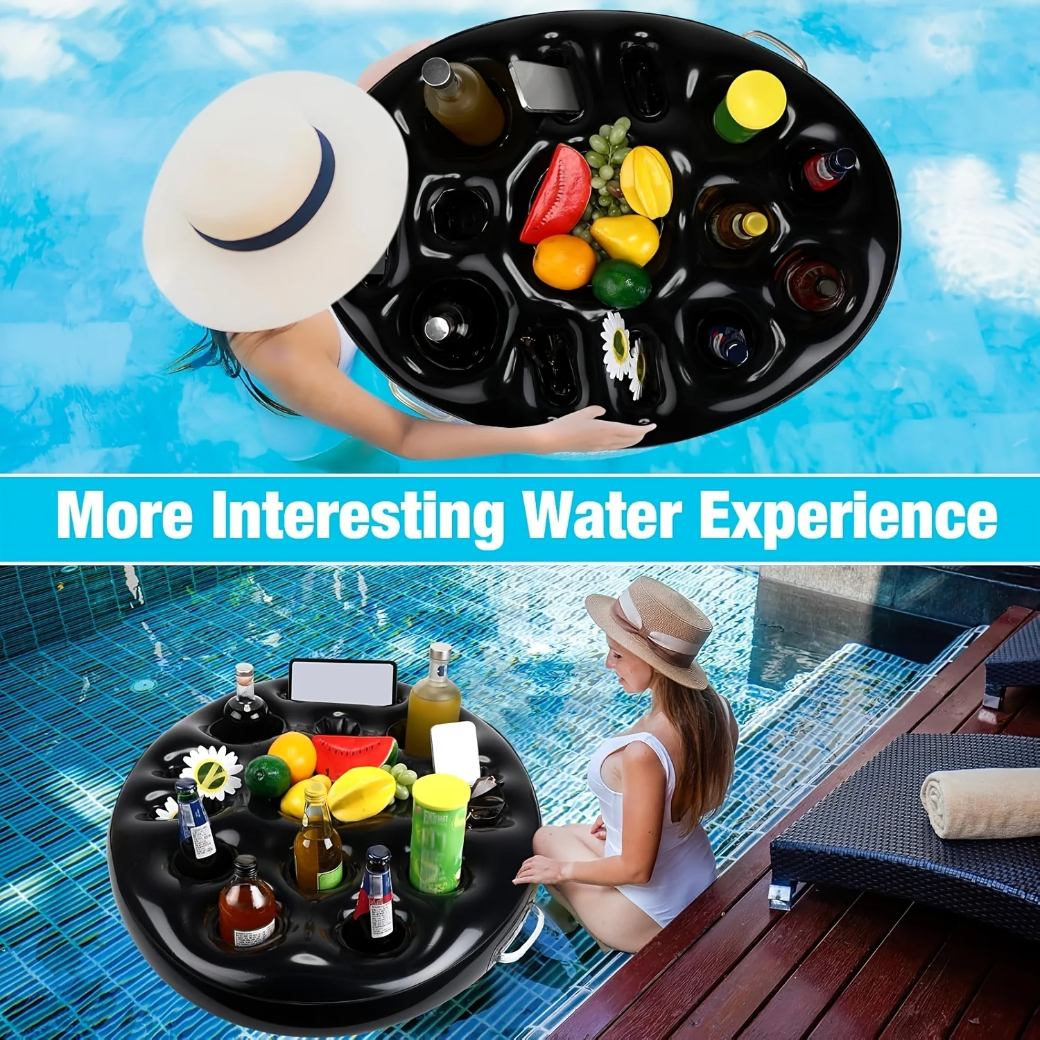 Bar Flutuante Insuflável Multiusos (75x50cm) – Suporte de Bebidas e Snacks para Piscina - Image 6