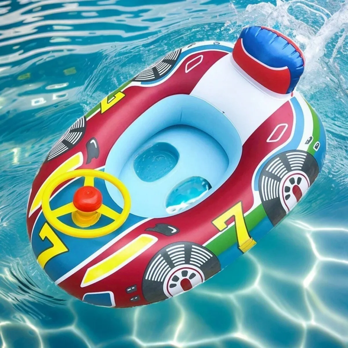 Boia de Bebé "Carrinho Feliz" com Assento e Pegas – Insuflável de Piscina e Praia - Image 3