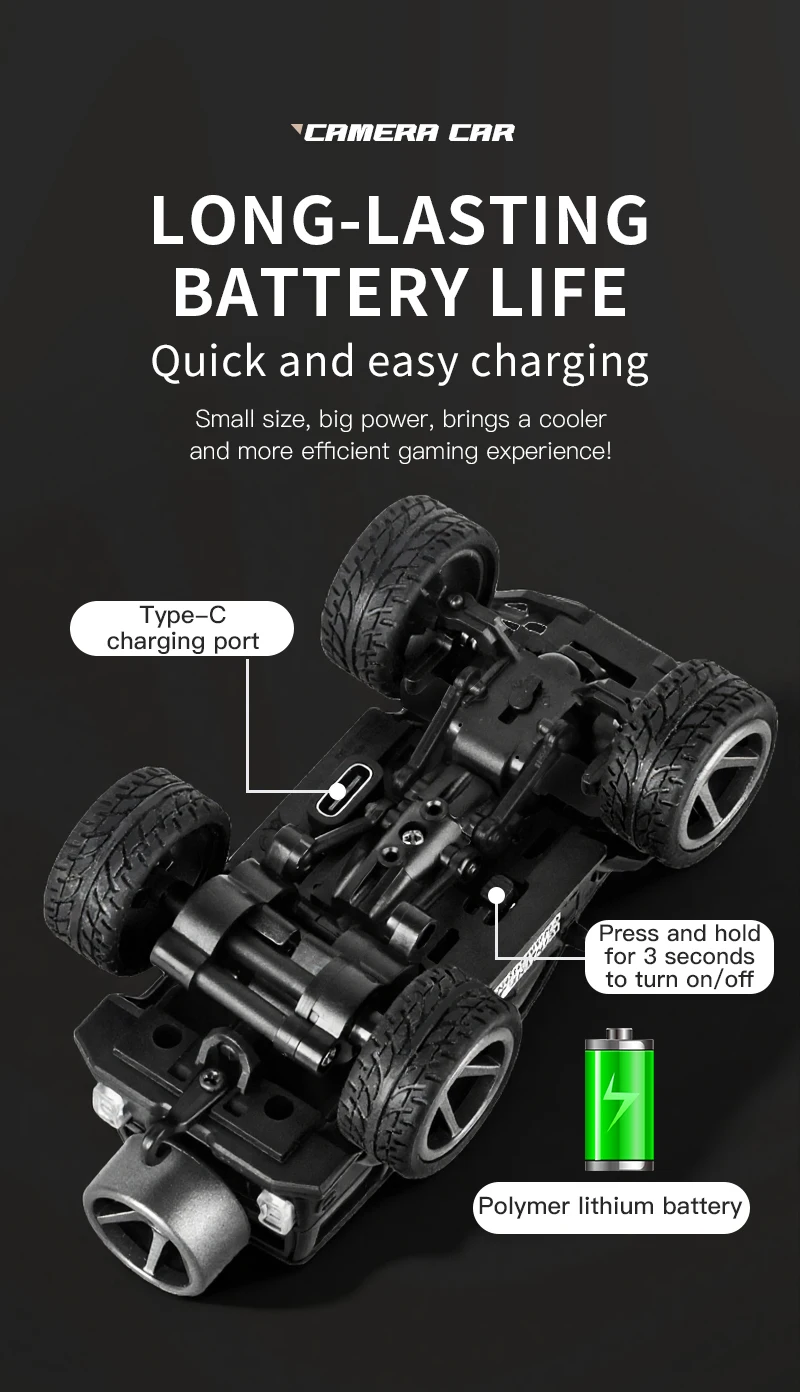 Mini Carro RC com Câmara WiFi – Controlo Remoto App e Comando - Image 23
