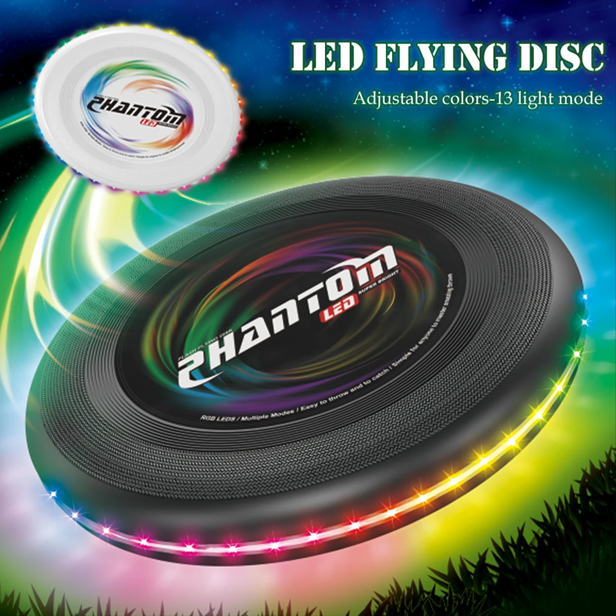 Disco Voador LED Multicolor – Frisbee Luminoso para Jogos Noturnos