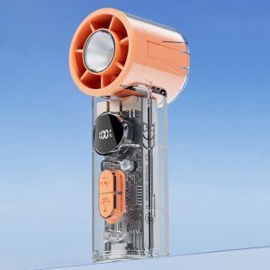Ventilador portátil silencioso de alta velocidade S8 com visor digital e resfriamento rápido.